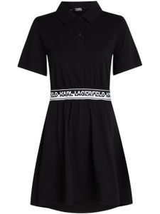 Karl Lagerfeld logo-waistband polo minidress - Noir