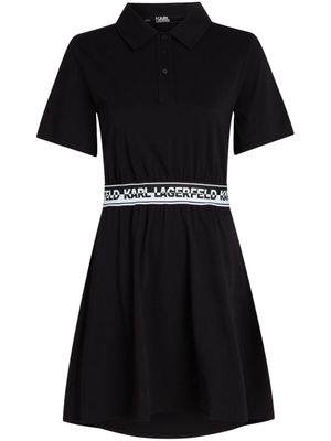 Karl Lagerfeld robe courte à taille à logo - Noir