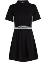 Karl Lagerfeld logo-waistband polo minidress - Noir - thumbnail