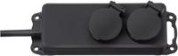 Brennenstuhl stopcontactverdeler ip44 2-voudig zwart 2m h07rn-f 3g1,5 - 1159930