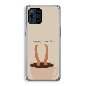 Aggressively drinks coffee: Oppo Find X3 Transparant Hoesje