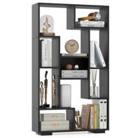 Modern Boekenrek met Open Planken & Kantelbeveiliging Geometrisch Multifunctioneel rek Zwart