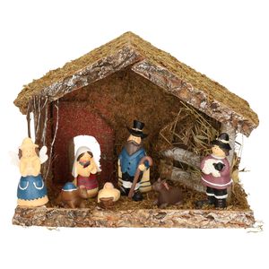 Complete kerststal met 7x st kerststal beelden - H25 cm - Kerststallen