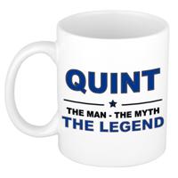 Quint cadeau mok - man myth legend - naam koffiemok / beker - wit en blauw - 300 ml