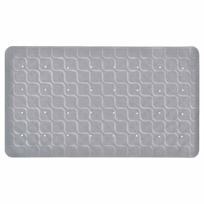 Badmat / Douchemat antislip 70 x 40 cm | Kleur: Grijs | Met zuignappen | Hoogwaardig rubber