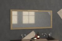 Sanituba Natural Wood spiegel 160x70 met massief eiken frame Eiken Grijs - thumbnail