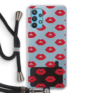 Lips: Samsung Galaxy A32 4G Transparant Hoesje met koord