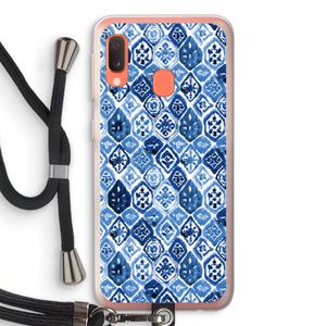 Blauw motief: Samsung Galaxy A20e Transparant Hoesje met koord