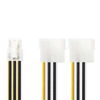 Nedis Interne Voedingskabel | 2x Molex Male | PCI-Express Female | 0.2 m | Geel / Zwart | 1 stuks - CCGP74210VA015 CCGP74210VA015
