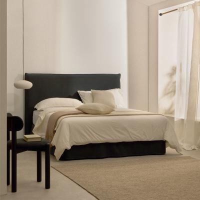 Kave Home Bed 'Jaira' Linnenmix, 160 x 200cm, kleur Antraciet