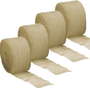 4x Decoratie / hobby lint jute rol 25 meter