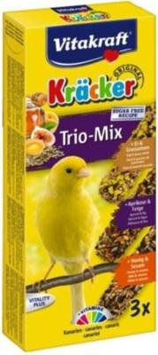 Trio Mix honing/sesam-ei/graszaad-abrikoos/vijg-kracker kanarie 3in1 - Vitakraft