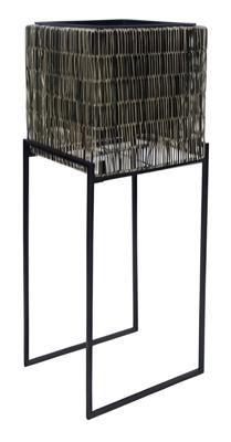 Pot vierkant wicker op standaard 38x38 cm - Driesprong collection