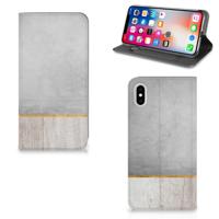 Apple iPhone Xs Max Book | Wallet Case | Wood Concrete