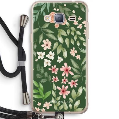 Botanical green sweet flower heaven: Samsung Galaxy J3 (2016) Transparant Hoesje met koord