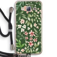 Botanical green sweet flower heaven: Samsung Galaxy J3 (2016) Transparant Hoesje met koord