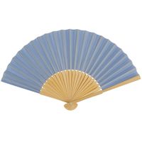 Spaanse handwaaier - pastelkleuren - korenblauw - bamboe/papier - 21 cm - Verkleedattributen