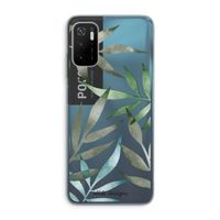 Tropical watercolor leaves: Xiaomi Poco M3 Pro 5G Transparant Hoesje