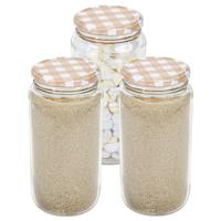 Weckpot/voorraadpot Classico - 3x - 950 ml - kunststof - draaideksel - beige - D8 x H17 cm - thumbnail