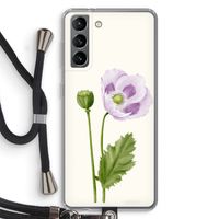 Purple poppy: Samsung Galaxy S21 Transparant Hoesje met koord