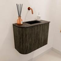 Toiletmeubel Mondiaz Joya Dlux | 51.6 cm | Meubelkleur Shadow | Faye wastafel Lava Wasbak Rechts | Zonder kraangat(en)