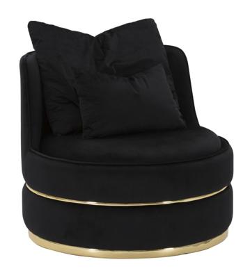 FAUTEUIL PARIJS SPACE NERO/GOUD CM Ø 84X72