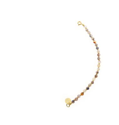 Solid Gold Tussenstuk Ketting Edelsteen 4mm Botswana Agaat