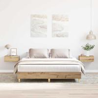 Bedframe zonder matras 140x200 cm spaanplaat artisanaal eiken