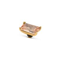 Melano Twisted Baguette Steentje Champagne Goud