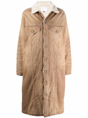 R13 manteau oversize en jean - Marron