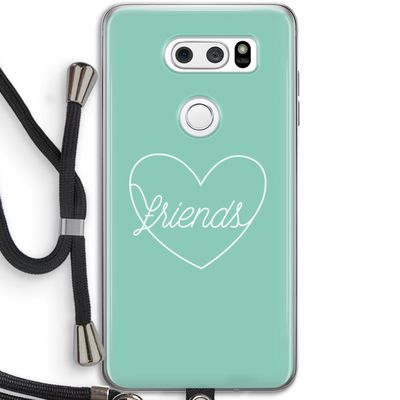 Friends heart pastel: LG V30 Transparant Hoesje met koord
