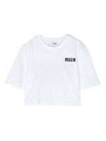 MSGM Kids t-shirt crop à logo imprimé - Blanc - thumbnail