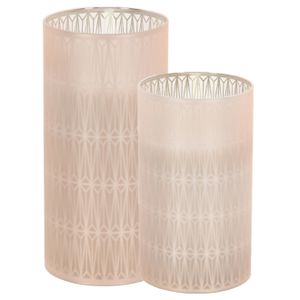 Luxe LED kaarsen in glas - set 2x st - 12,5 en 15 cm - warm wit