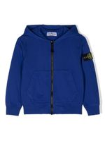 Stone Island Junior hoodie zippé à patch Compass - Bleu - thumbnail