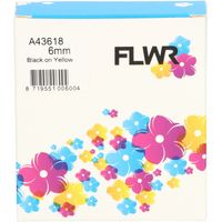 FLWR Dymo 43618 zwart op geel breedte 6 mm labels - thumbnail