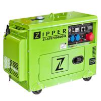 Zipper ZI-STE7500DSH motorgenerator 5700 W 14,5 l Diesel Lichtgroen - thumbnail