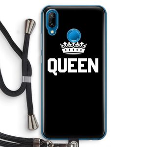 Queen zwart: Huawei P20 Lite Transparant Hoesje met koord