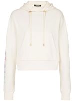 Balmain hoodie crop à logo imprimé - Blanc Balmain hoodie crop à logo imprimé - Blanc