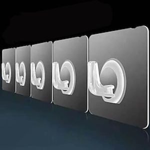 20 stks niet ponsen sterke zelfklevende koe hoorn haak transparante haak keuken badkamer deur achter kleding en hoeden zelfklevende haak Lightinthebox