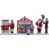 Kerstdorp accessoires - miniatuur figuurtjes - kermis