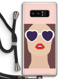 Red lips: Samsung Galaxy Note 8 Transparant Hoesje met koord
