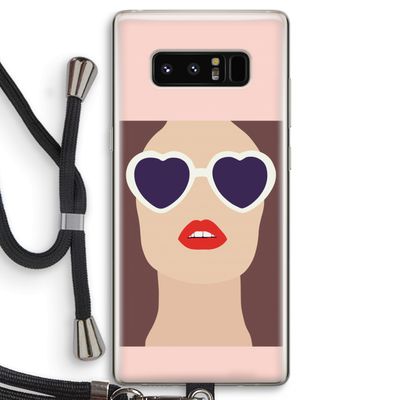 Red lips: Samsung Galaxy Note 8 Transparant Hoesje met koord