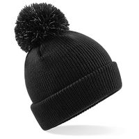 Winter muts voor kinderen - zwart - met pompom - thumbnail