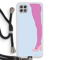 Pink panty: Samsung Galaxy A22 4G Transparant Hoesje met koord