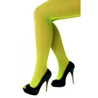 Carnaval verkleed netpanty - neon groen - voor dames - maat M/L