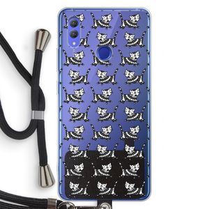 Zwarte poes: Honor Note 10 Transparant Hoesje met koord