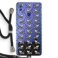 Zwarte poes: Honor Note 10 Transparant Hoesje met koord