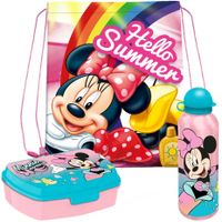 Disney Minnie Mouse lunchbox set voor kinderen - 3-delig - roze - incl. gymtas/schooltas - thumbnail