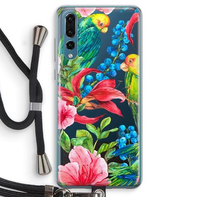 Papegaaien: Huawei P20 Pro Transparant Hoesje met koord