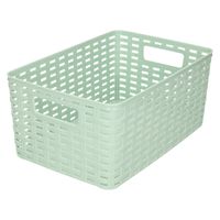 Opbergmand - Kastmand - rotan kunststof - mintgroen - 6 Liter - 19 x 29 x 13 cm - thumbnail